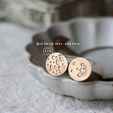 LCN Mini Double-Sided Wax Seal Stamp Set: Hand-drawn Stars/Stars & Moon