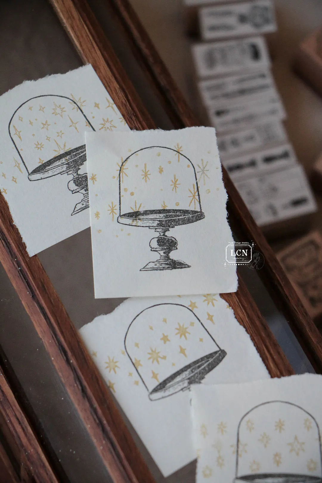 Lin Chia Ning Wooden Stamp - Hand Drawn Stars Large