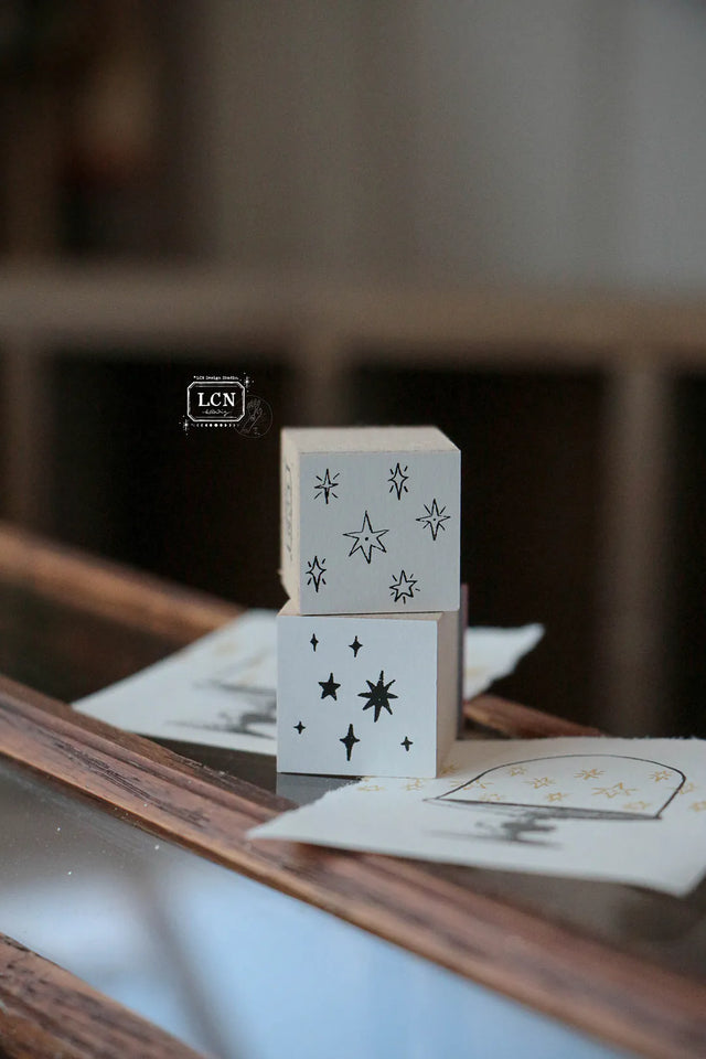 Lin Chia Ning Wooden Stamp - Hand Drawn Stars Small