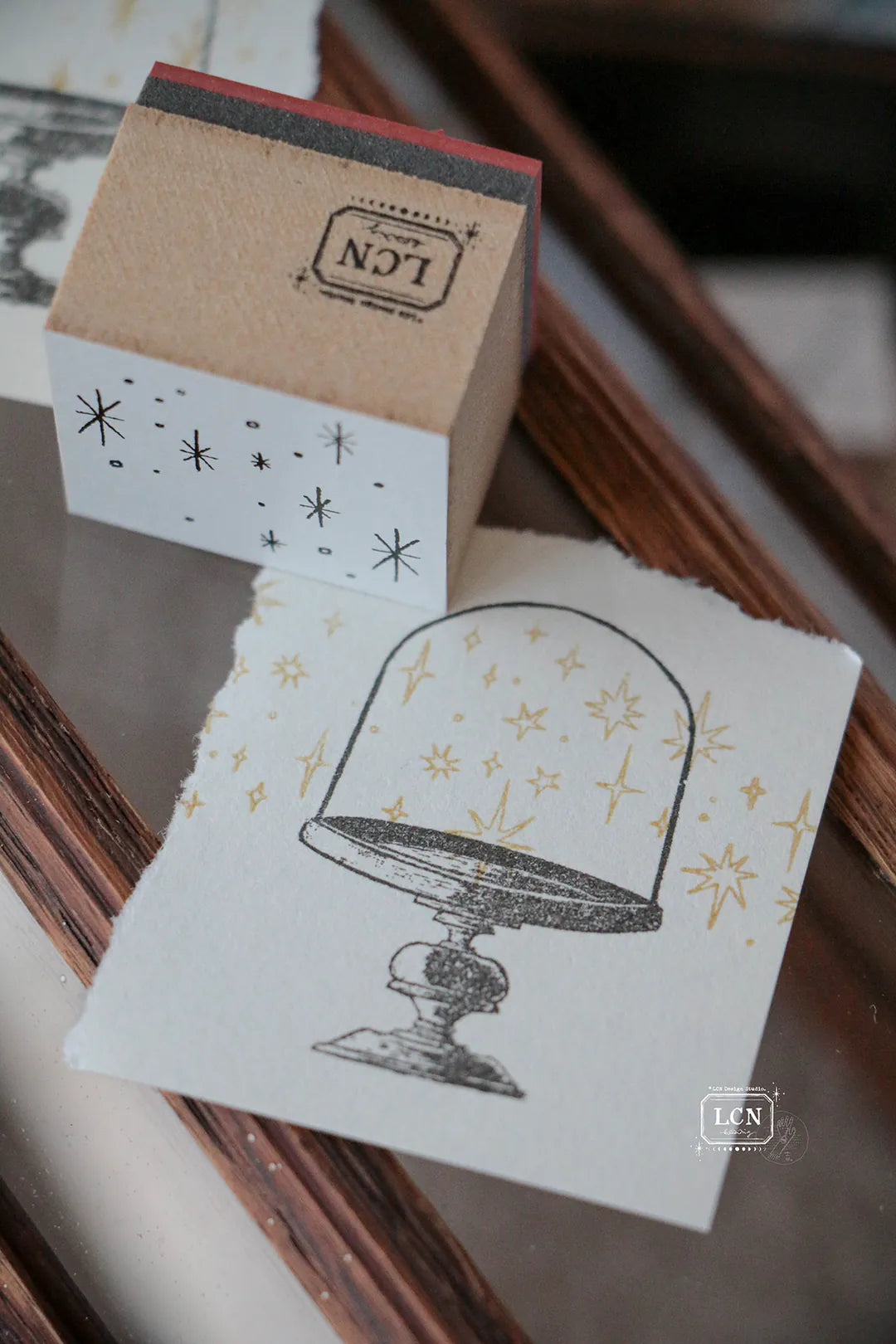 Lin Chia Ning Wooden Stamp - Hand Drawn Stars Large