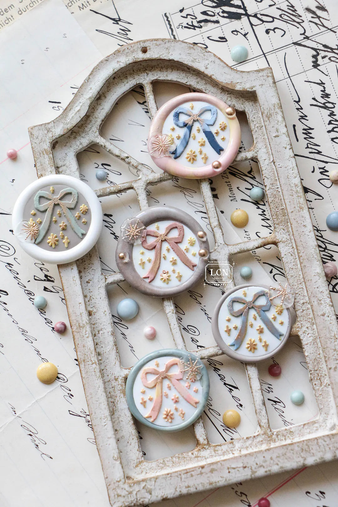 LCN Wax Seal Stamp Set - Round bow