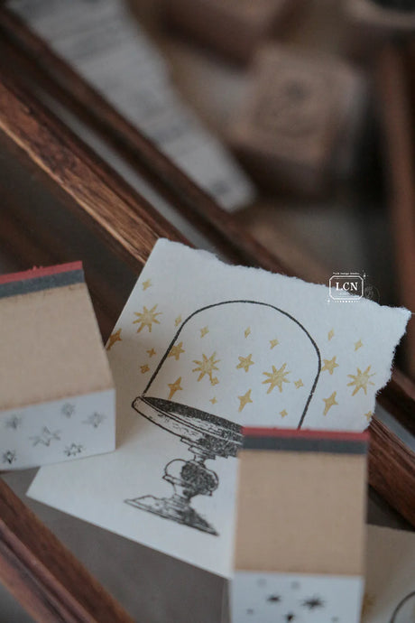 Lin Chia Ning Wooden Stamp - Hand Drawn Stars Small