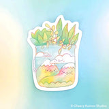 Rainbow Mountains + Plants Vinyl Sticker