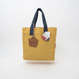 Kusuguru Japan Embroidered Cat Fabric Small Tote Bag - Yellow