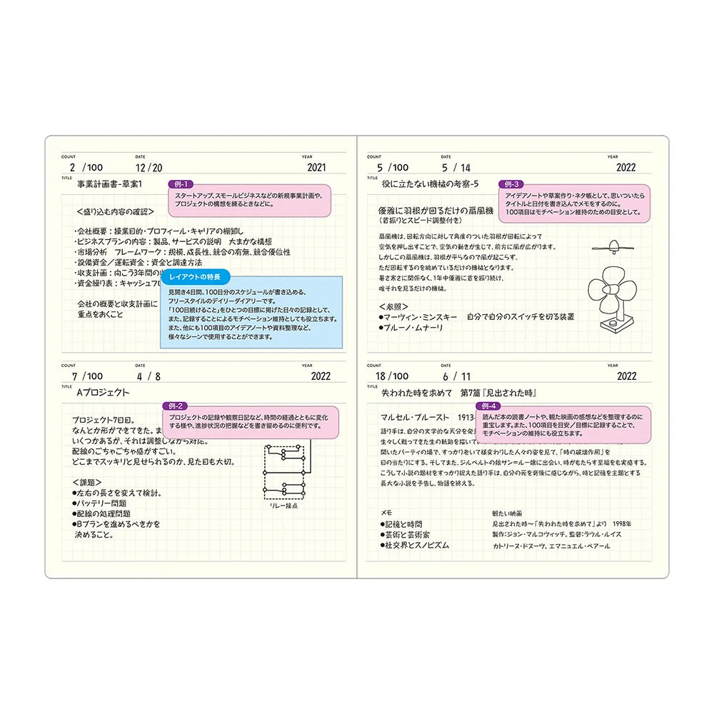Laconic Style Notebook A5 - 100 Days