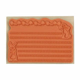 Rabbits and Ruled Lines Rubber Stamp