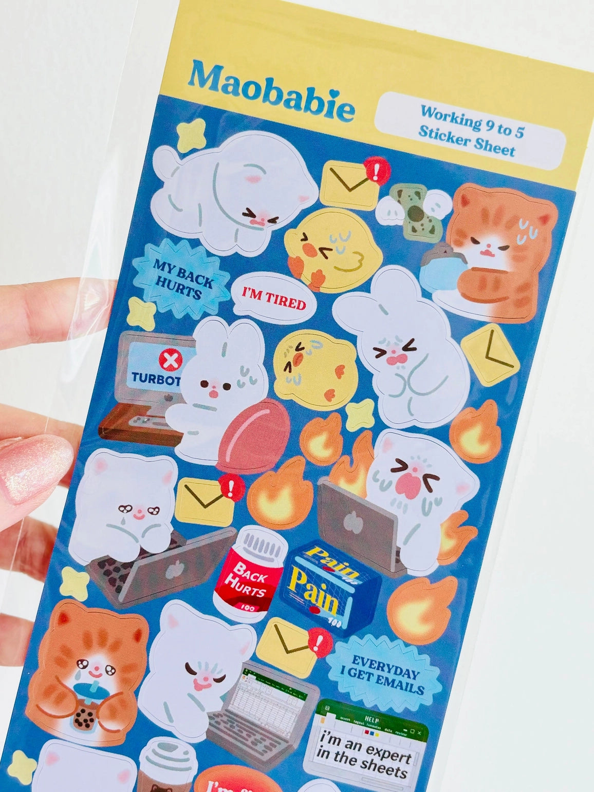 Maobabie Sticker Sheet - Working 9-5
