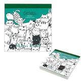 Shinzi Katoh Memo Pad - Cat Hill Green