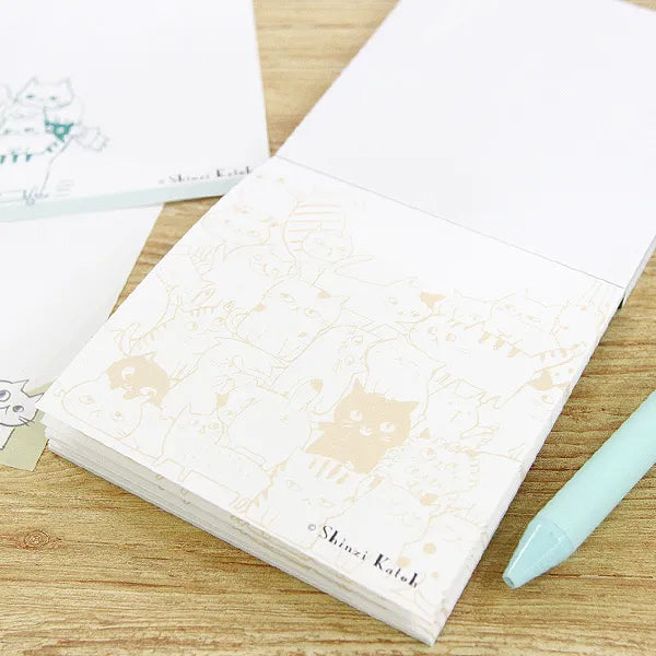 Shinzi Katoh Memo Pad - Cat Hill Green