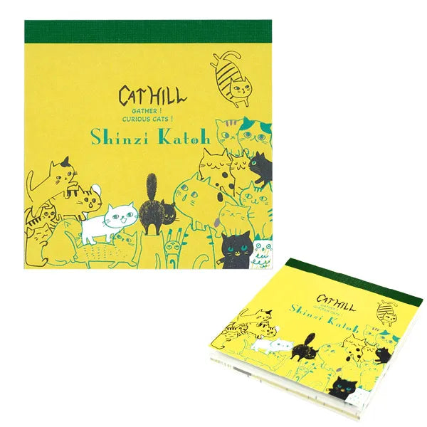 Shinzi Katoh Memo Pad - Cat Hill Yellow