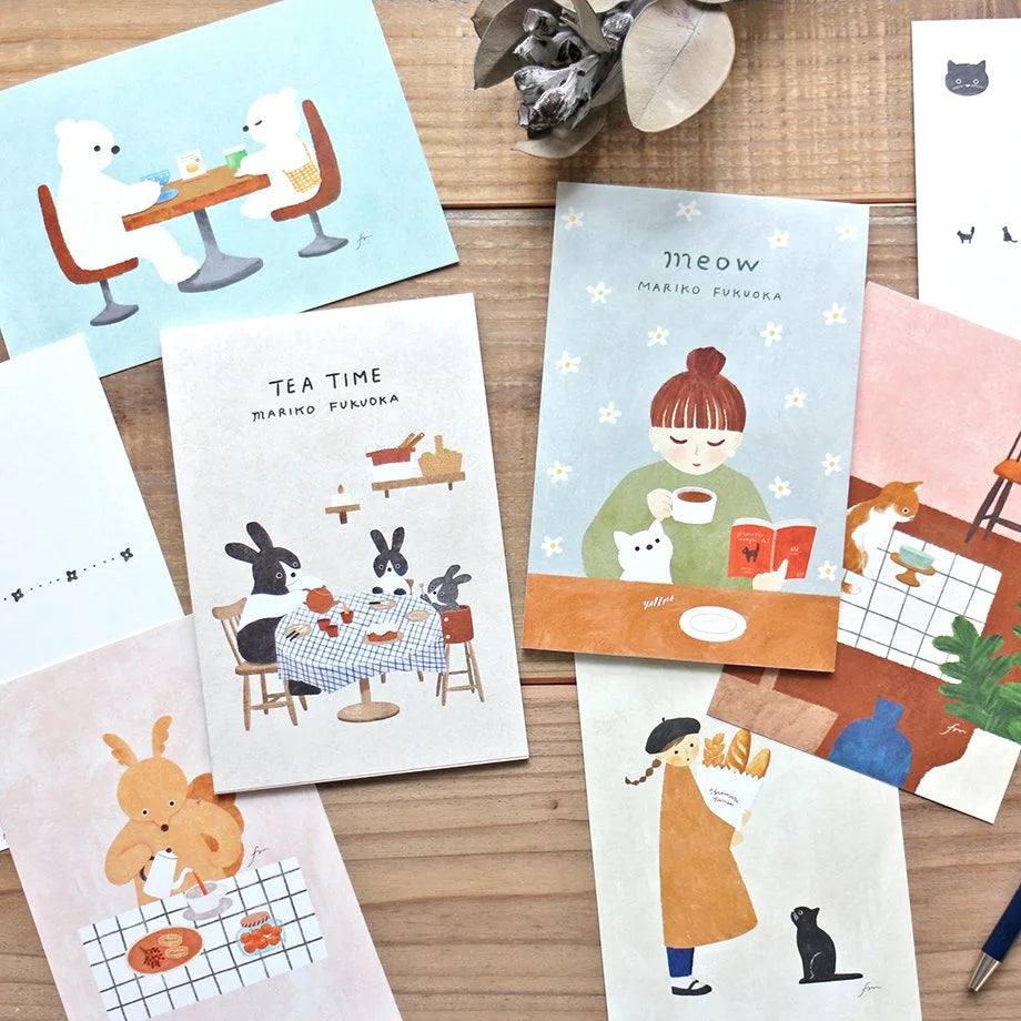 Juego de postales Meow de Mariko Fukuoka