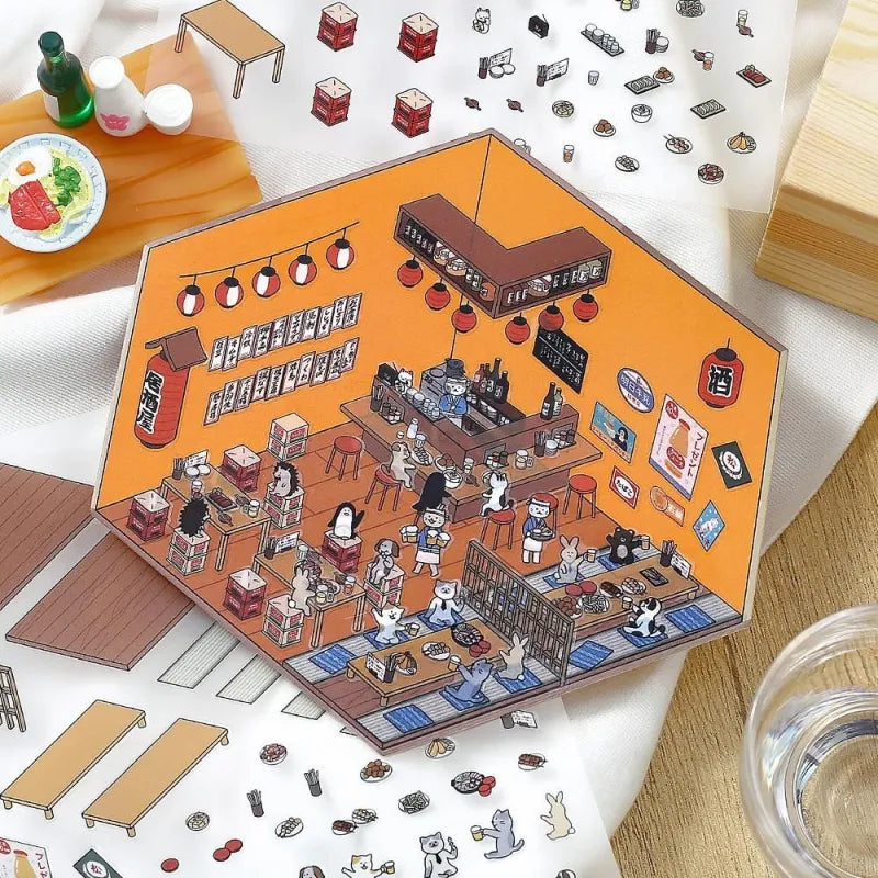 BGM Diorama 2.5D Sticker - Izakaya