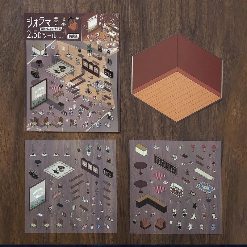 BGM Diorama 2.5D Sticker Sheets- Cafe