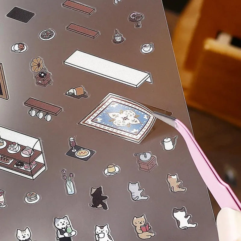 BGM Diorama 2.5D Sticker Sheets- Cafe
