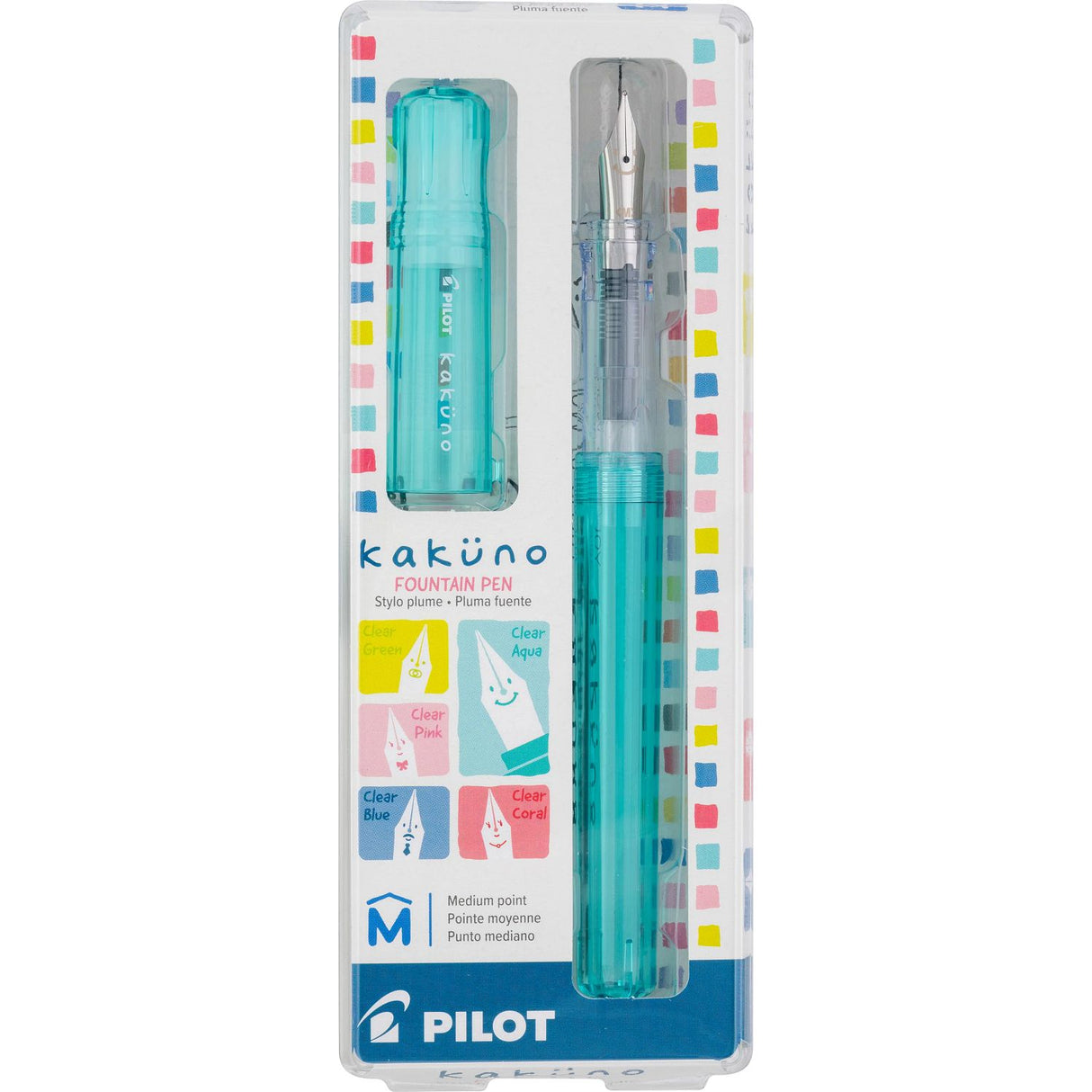 Pilot Kakuno Fountain Pen - Clear Aqua