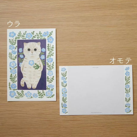 4legs Postcard - Cat in Picture Book #17 Cream-Colored Cat
