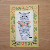 4legs Postcard - Cat in Picture Book #18 Tabby