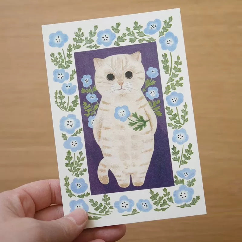 4legs Postcard - Cat in Picture Book #17 Cream-Colored Cat