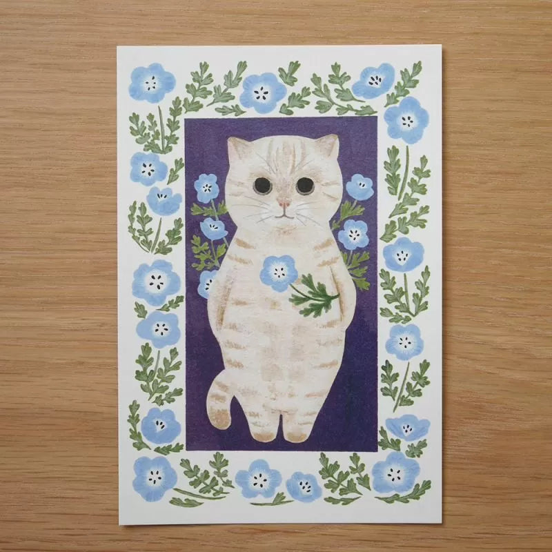 4legs Postcard - Cat in Picture Book #17 Cream-Colored Cat