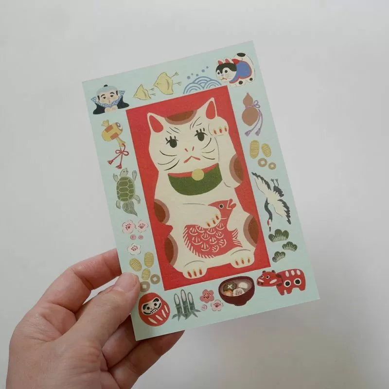4legs Postcard - Cat in Picture Book Maneki-neko