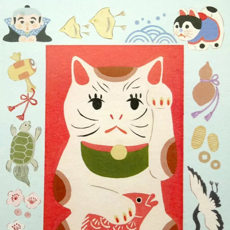 4legs Postcard - Cat in Picture Book Maneki-neko