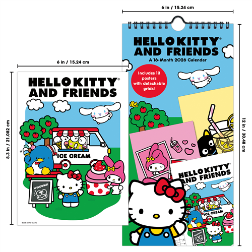 70% OFF - 2026 Hello Kitty and Friends Mini Poster Calendar