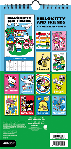 70% OFF - 2026 Hello Kitty and Friends Mini Poster Calendar