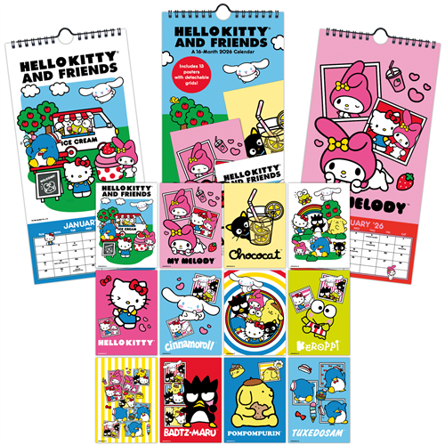 70% OFF - 2026 Hello Kitty and Friends Mini Poster Calendar