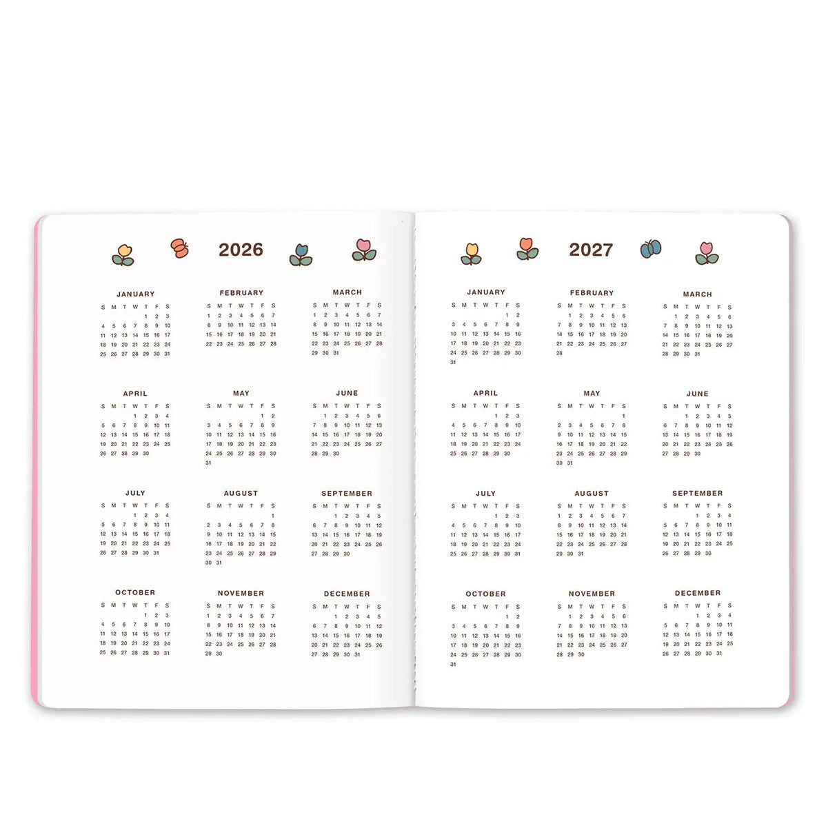 Plan the year with Miffy by your side! This slim 17-month planner (Aug. 2026–Dec. 2027) features monthly planning pages, full-color illustrations, tear-out shopping and to-do lists, and a handy interior pocket. A brass-and-enamel Miffy bookmark adds a charming touch while keeping your place with ease. 

• 7.5"w × 9.75"h 
• 17 months (Aug. 2026–Dec. 2027) 
• 48 pages; 120 gsm acid-free FSC®-certified paper 
• Softcover; Center-sewn binding 
• Brass and enamel bookmark 
• Elastic band closure 

© Mercis bv
