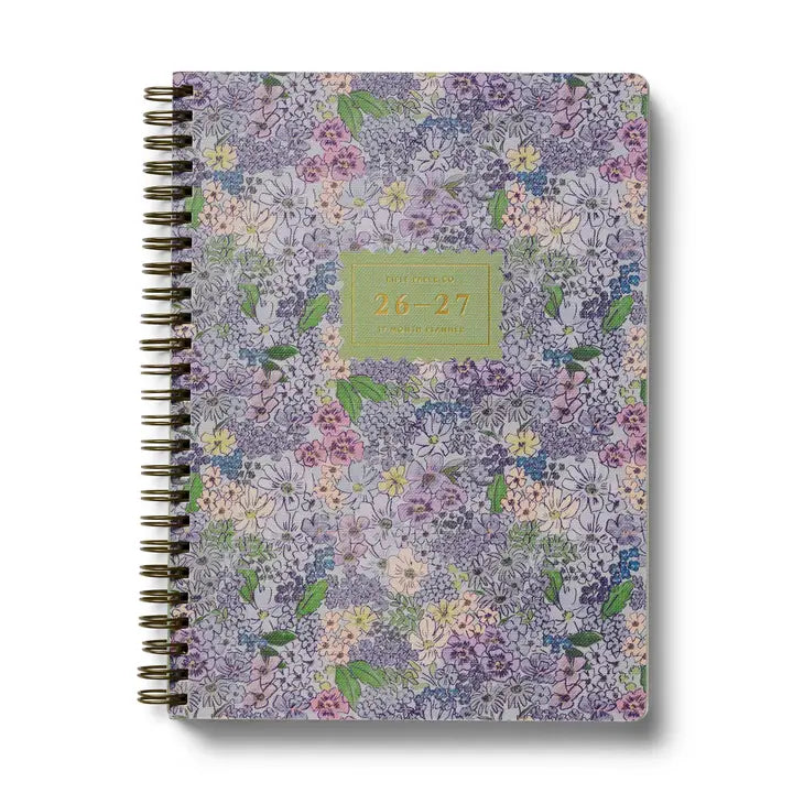 This extended, 17-month version of our softcover spiral planner features a printed bookcloth cover with gold foil detailing. In addition to weekly and monthly views, the planner includes space for weekly notes, a list of celebrations, and pockets for storage.&nbsp;

DETAILS

&nbsp;Printed in full color with foil stamped year
Natural white text paper interior
August 2026-December 2027
Monthly and weekly views
Space for notes for each week
List of celebrations
Pockets for storage
Spiral bound
6.25" W x 8.5" L