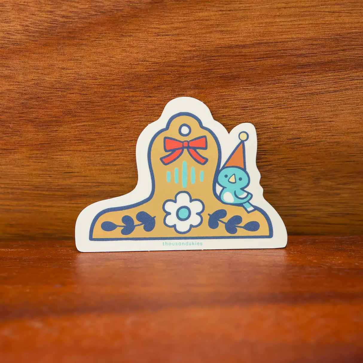 Thousand Skies - Blue Bird Brass Clip Holographic Vinyl Sticker