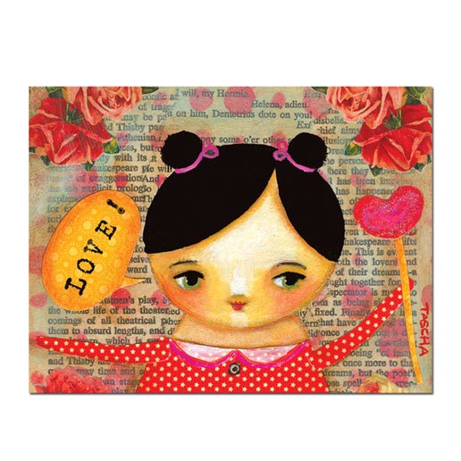 Tarjeta de San Valentín con el mensaje Hola Amor