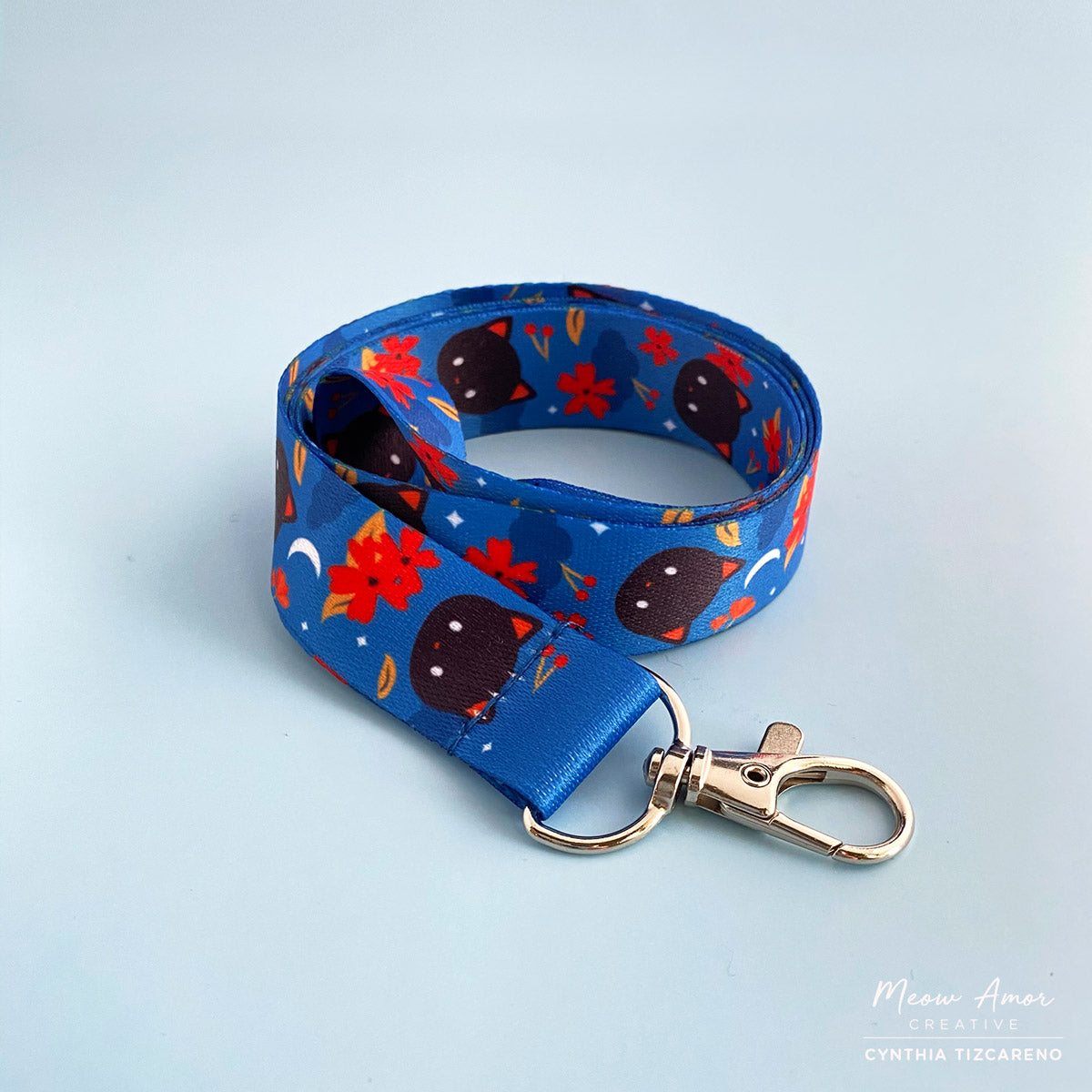 Meow Amor Creative - Midnight Cat Lanyard