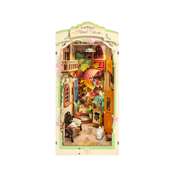 Floral Corner DIY Book Nook Kit with Dust Cover