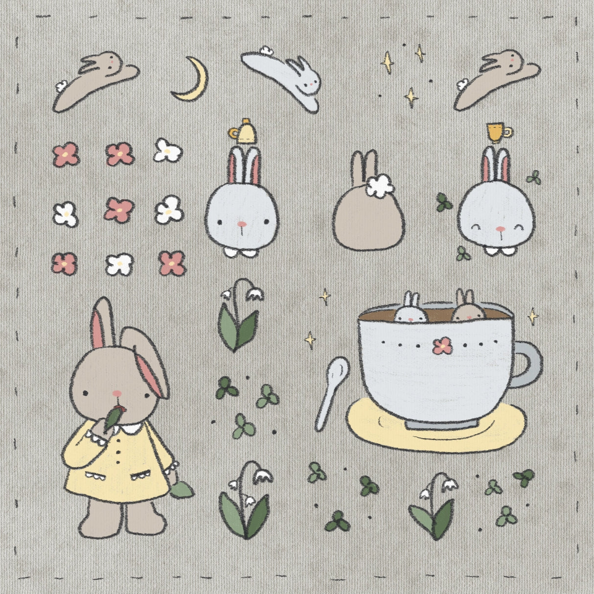 Bunny Washi Sticker Sheet