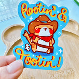 Rootin' Tootin' Cat Kawaii Vinyl Sticker