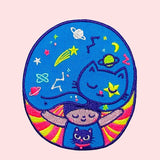Bel’s Art World Iron-on Patch - Psychedelic Cat