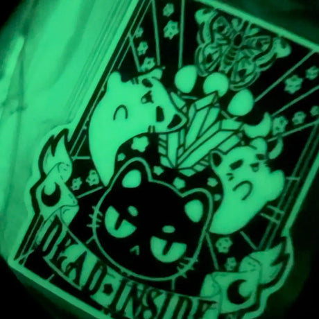 Dead Inside Glow in the Dark Kitty Vinyl Sticker