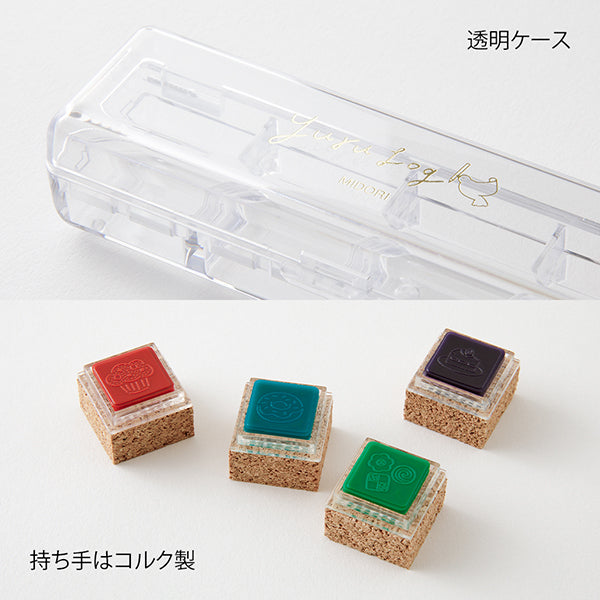 Midori Yuru Log Pre-inked Stamp - Sweets Pattern