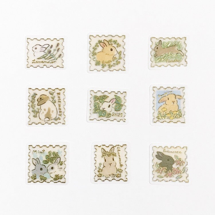 Floral Bunny Flake Sticker Schinako Moriyama