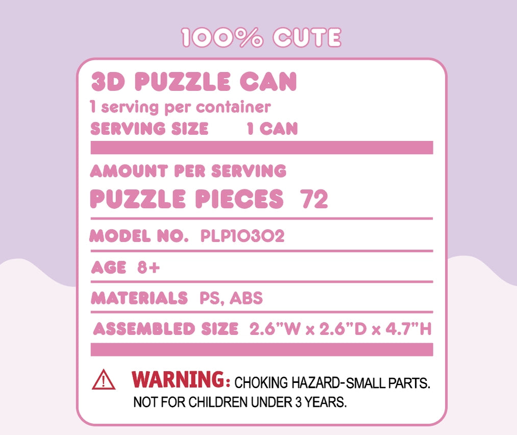 Create something truly unique with the Kuromi 3D Jigsaw Puzzle, designed in the shape of a fun and colorful soda can! This eye-catching puzzle features the mischievous and edgy Kuromi, complete with vibrant colors and bold details that make it an exciting challenge for puzzle lovers. Once you've assembled your soda can, it can be used to store small items, like office supplies, trinkets, or little collectibles. It also doubles as a quirky pencil holder.