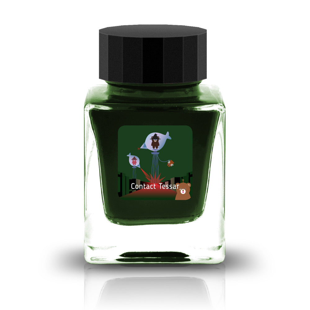 The Three-Year Anniversary Contact Collection features rich, vibrant colors with a smooth writing experience and fascinating characteristics such as shimmer and scent. The “Super” inks contain iridescent shimmer particles that shift color with the light, while the scented inks add a sensory twist to your writing. Please note that scented inks may feather when a large amount is applied—using fountain pen–friendly paper is recommended for the best results.