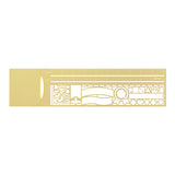 Midori Clip Ruler - Brass - Decorative Stencil
