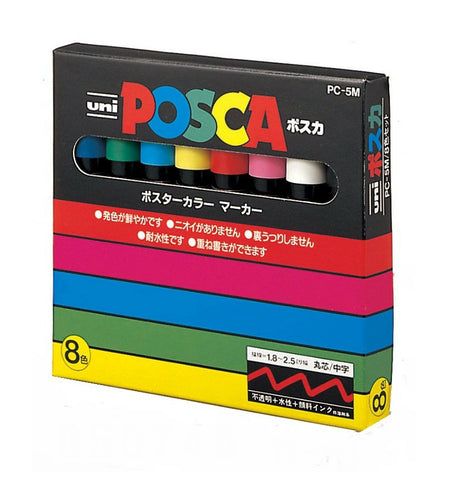 POSCA Paint Marker 8-Color PC-5M Medium