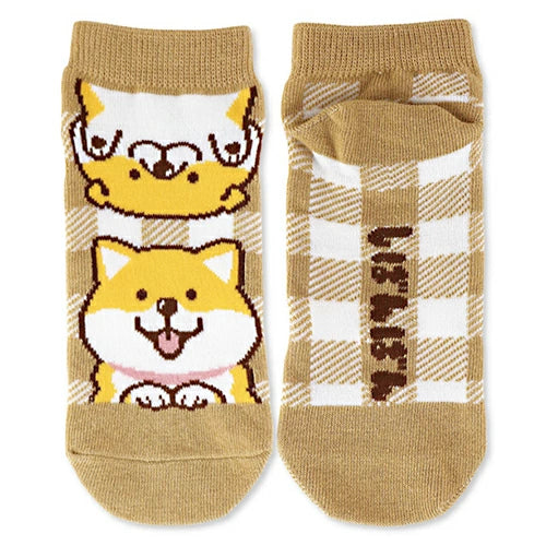 Mind Wave Chibanban and Muchikoro Beige Ankle Socks