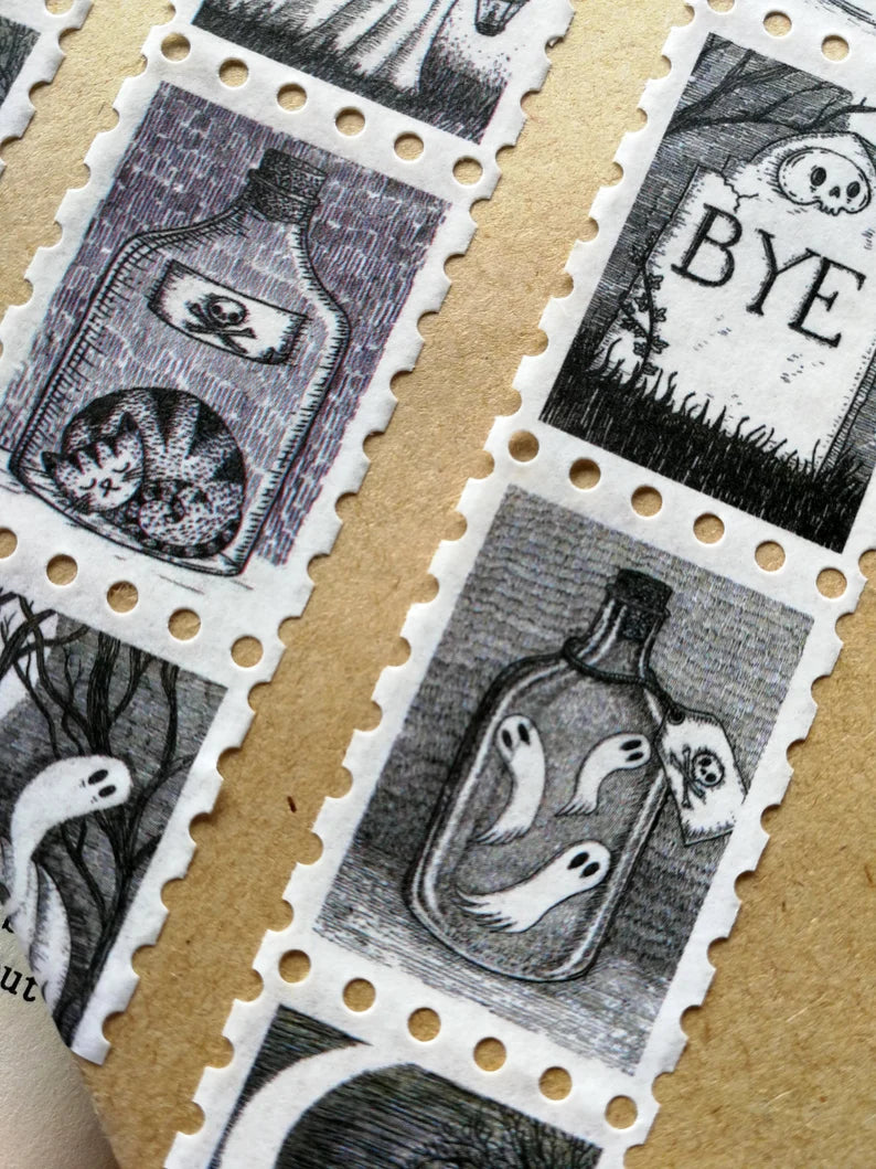 Jon Turner Illustration - Spooky Stamps Art Washi Tape