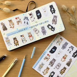 This is a sheet sticker from the series Cat in the Picture Book. This sticker sheet features 16 different cat illustrations. Each sticker feels like a tiny story—perfect for adding personality to journal spreads, scrapbooks, pen‑pal letters, and handmade cards.

Size: approx. 3.75in x 4.75in
Contents: 1 sheet