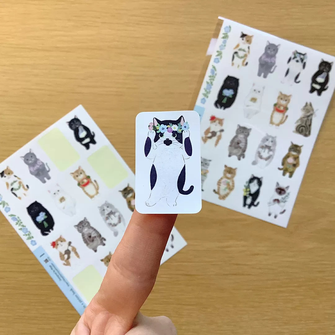 This is a sheet sticker from the series Cat in the Picture Book. This sticker sheet features 16 different cat illustrations. Each sticker feels like a tiny story—perfect for adding personality to journal spreads, scrapbooks, pen‑pal letters, and handmade cards.

Size: approx. 3.75in x 4.75in
Contents: 1 sheet