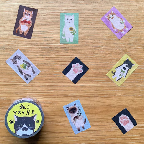 This charming washi tape features six adorable cat illustrations paired with playful paw prints, making it a must‑have for cat lovers and stationery fans alike. The color block design lets you use the washi as a full strip or cut it into individual images.

24mm x 7m
Includes 1 roll of washi tape
Made in Japan