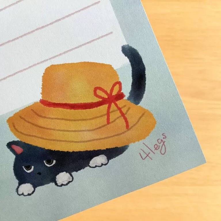 4legs A6 Letter Paper - Cranky Cat

Featuring charming watercolor of cranky cats from Japanese illustrator 4legs

It is a convenient size that is not too big or too small.&nbsp;Please use it&nbsp;as a communication tool for small thank you and announcements.&nbsp;There are no lines on the front side, so&nbsp;you can use it freely as&nbsp;a shop card or business card&nbsp;with stamps and stickers&nbsp;as well as memos and letters.&nbsp;It is a great gift for people who like paper.&nbsp;The gorgeous and gentl